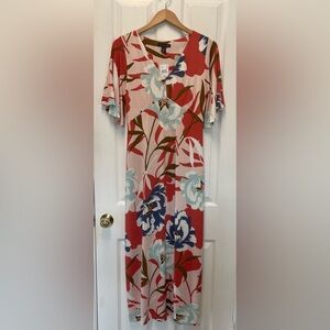 A Pea In the Pod Floral Maternity Short Sleeve Flowy Maxi Dress Size Small